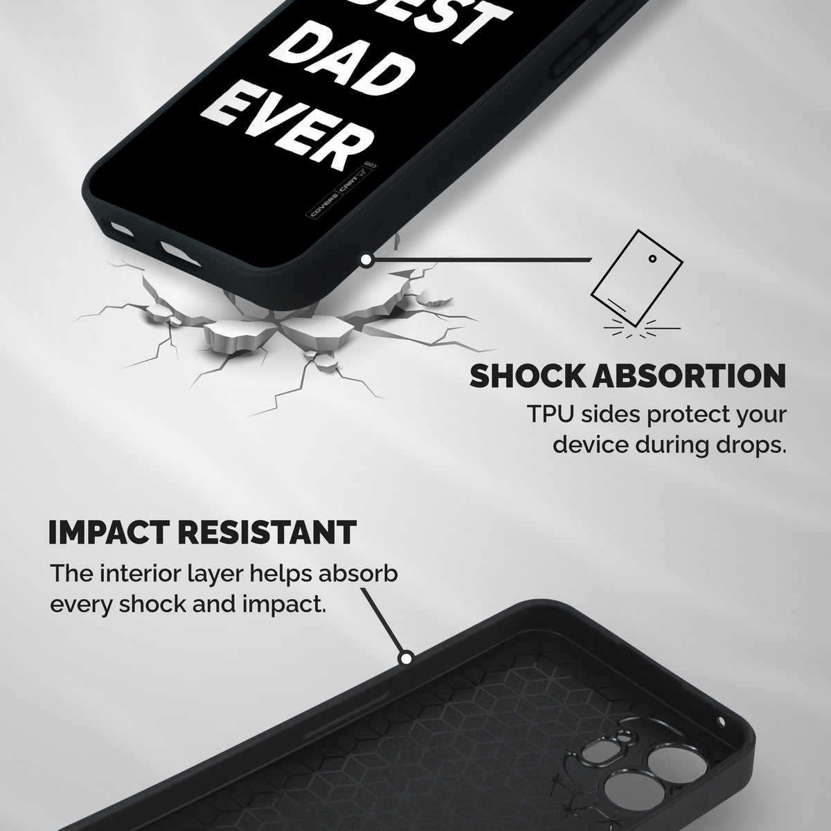 Best Dad Ever Shockproof Hybrid Protection (Metal + TPU) Back Case Cover