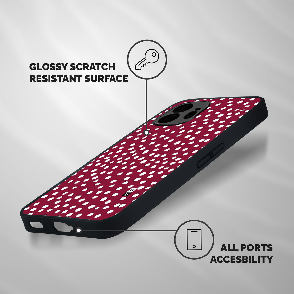 Best Dots Pattern Shockproof Hybrid Protection (Metal + TPU) Back Case Cover