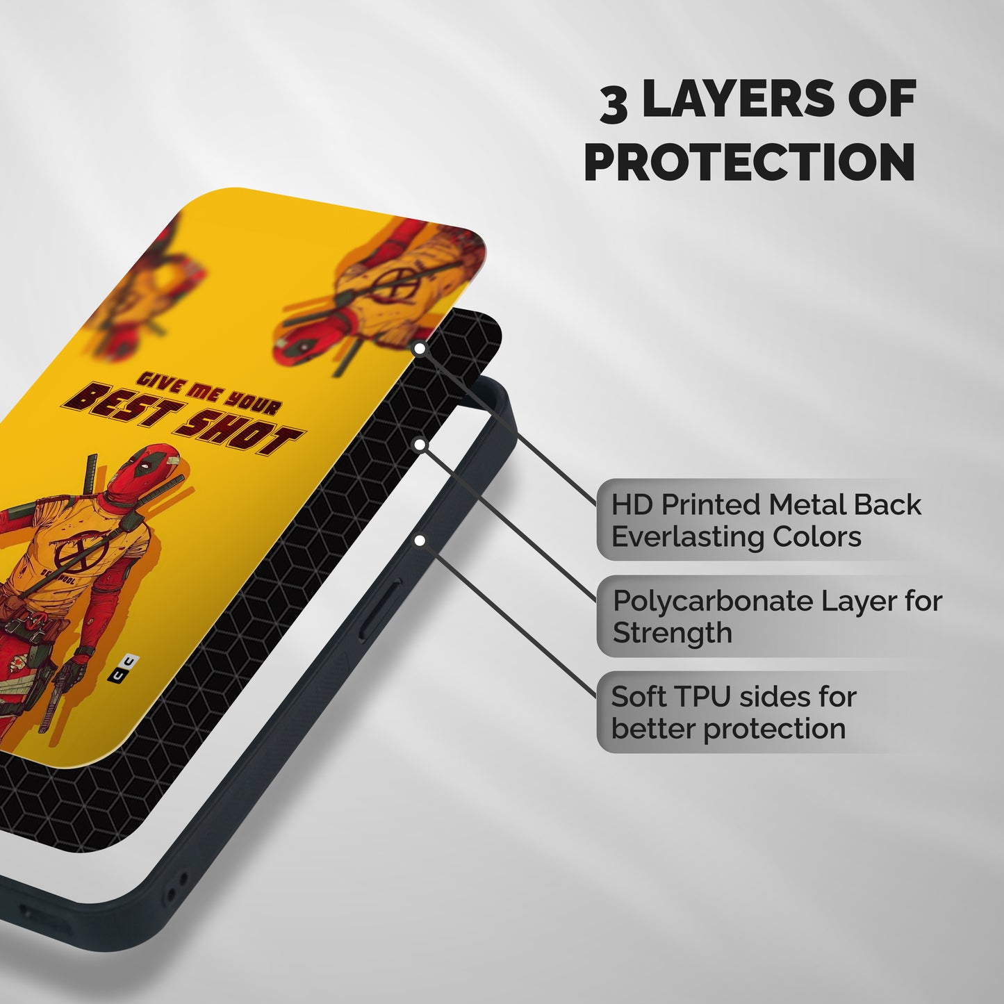 Best Shot Shockproof Hybrid Protection (Metal + TPU) Back Case Cover