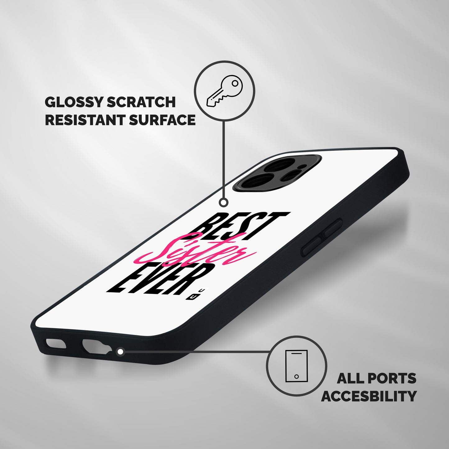 Best Sister Ever Shockproof Hybrid Protection (Metal + TPU) Back Case Cover