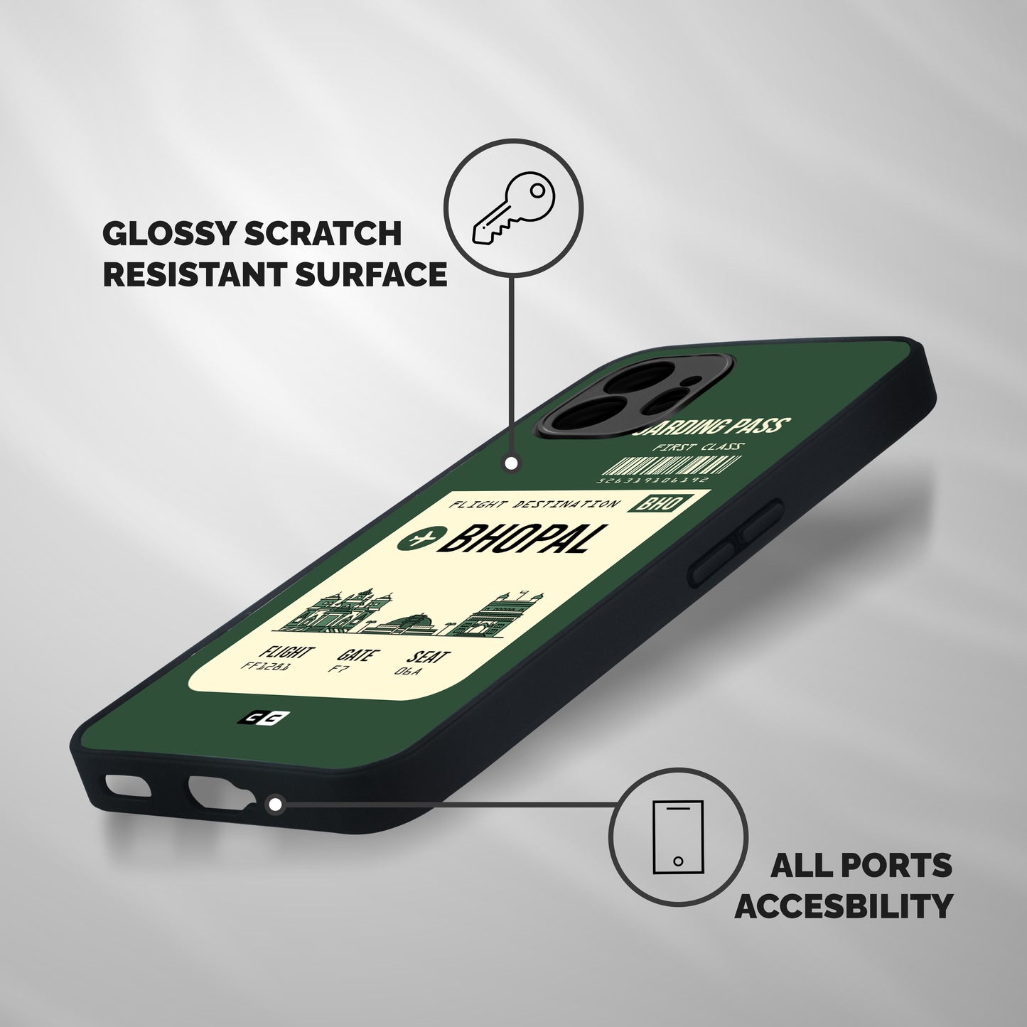 Bhopal Boarding Pass Shockproof Hybrid Protection (Metal + TPU) Back Case Cover