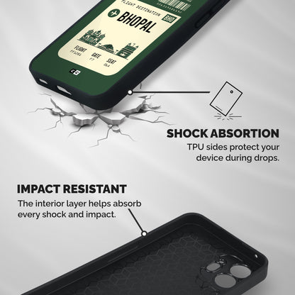 Bhopal Boarding Pass Shockproof Hybrid Protection (Metal + TPU) Back Case Cover