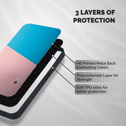 Bicolor Design Shockproof Hybrid Protection (Metal + TPU) Back Case Cover