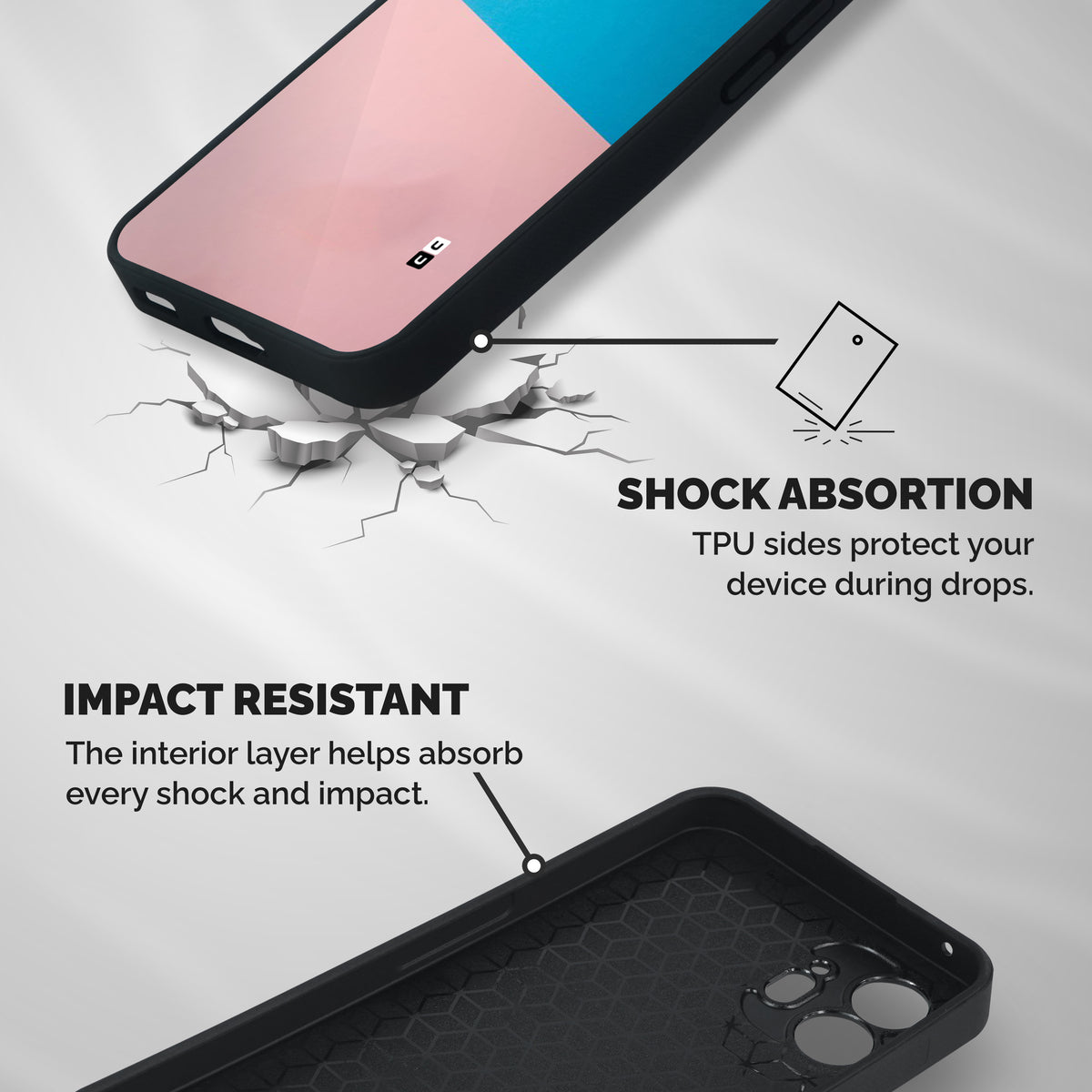 Bicolor Design Shockproof Hybrid Protection (Metal + TPU) Back Case Cover