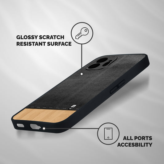 Bicolor Wood Texture Shockproof Hybrid Protection (Metal + TPU) Back Case Cover