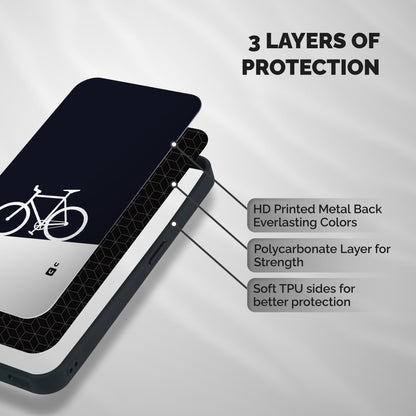 Bicycle Minimal Art Shockproof Hybrid Protection (Metal + TPU) Back Case Cover