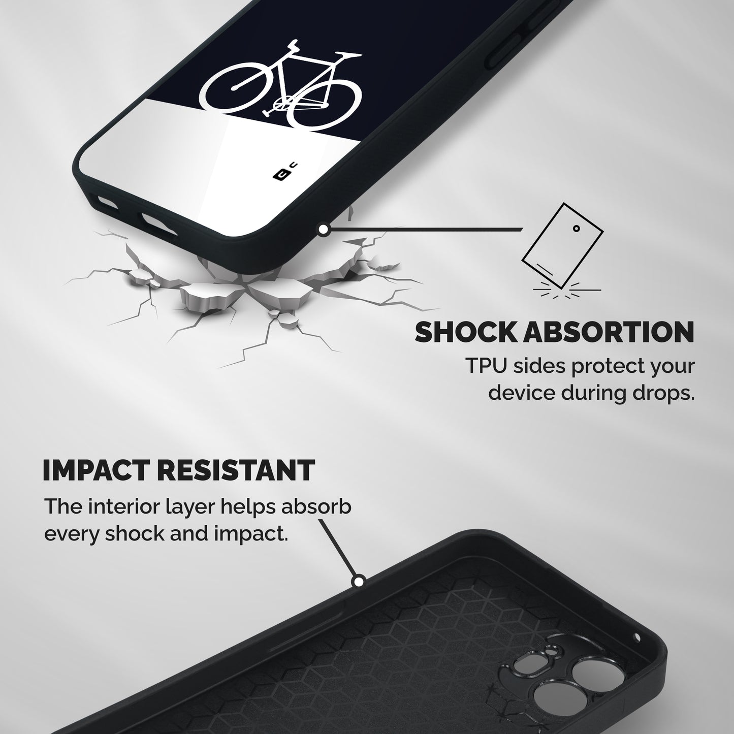 Bicycle Minimal Art Shockproof Hybrid Protection (Metal + TPU) Back Case Cover
