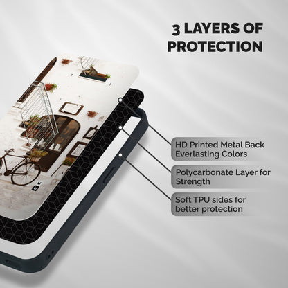 Bicycle Wall Shockproof Hybrid Protection (Metal + TPU) Back Case Cover