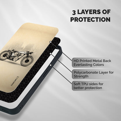 Bike Ride Shockproof Hybrid Protection (Metal + TPU) Back Case Cover