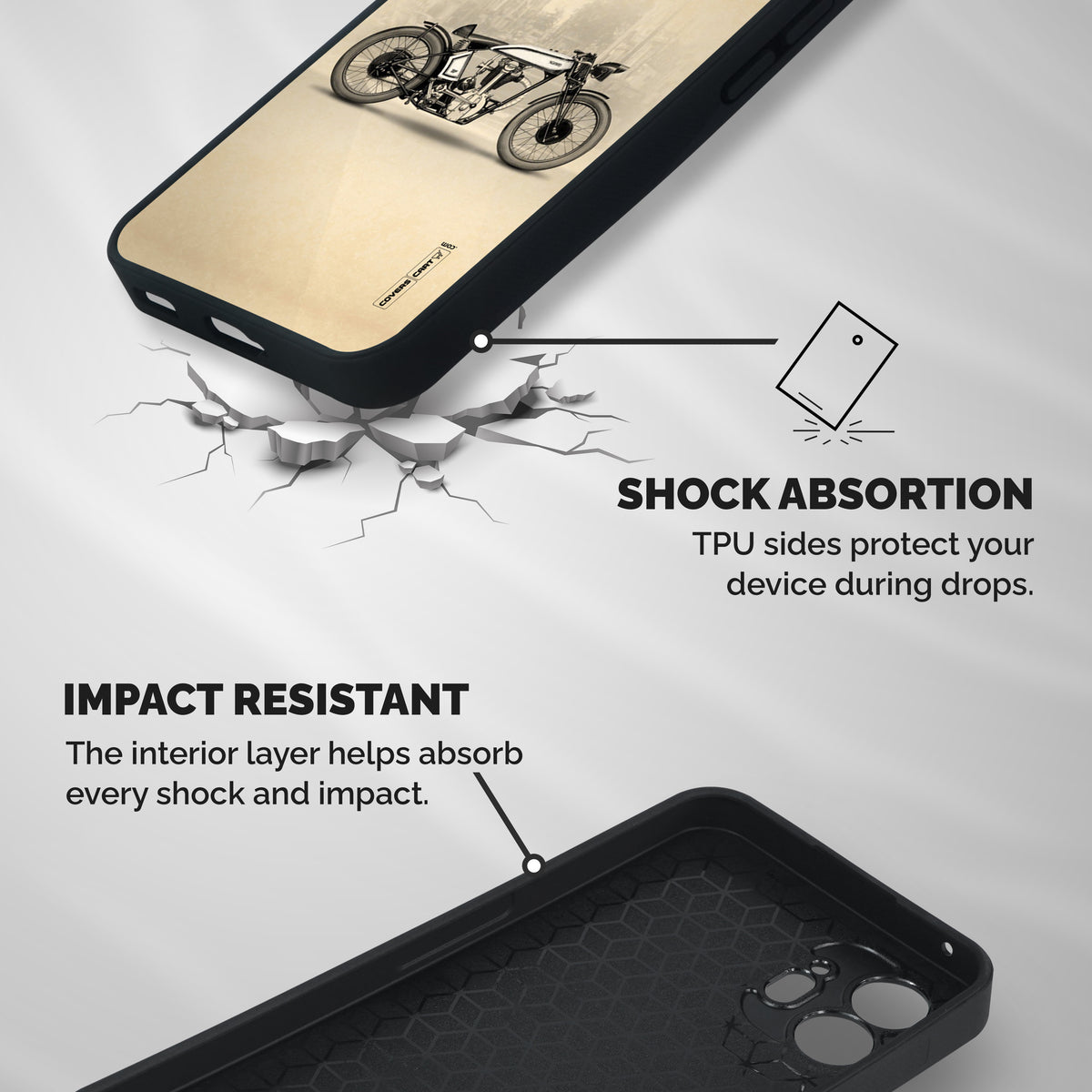 Bike Ride Shockproof Hybrid Protection (Metal + TPU) Back Case Cover