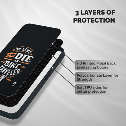 Bike Traveler Shockproof Hybrid Protection (Metal + TPU) Back Case Cover