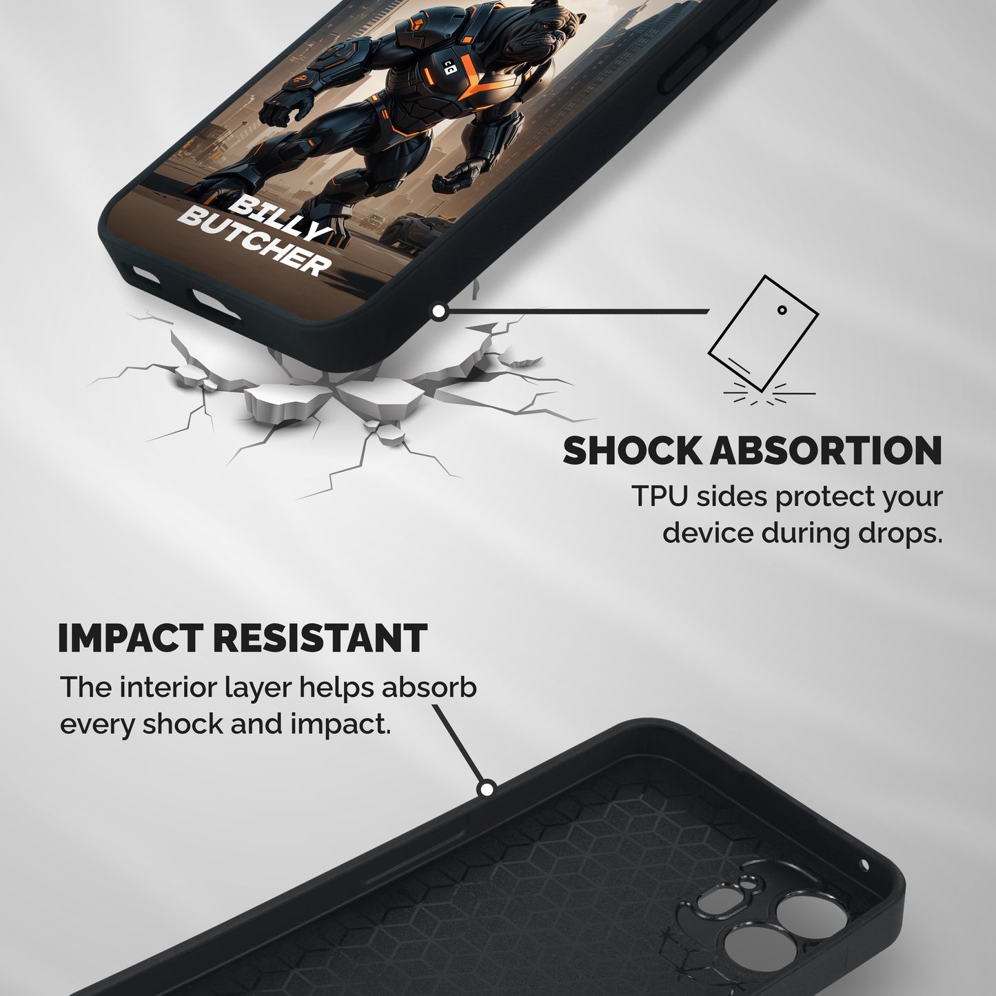 Billy Butcher Shockproof Hybrid Protection (Metal + TPU) Back Case Cover