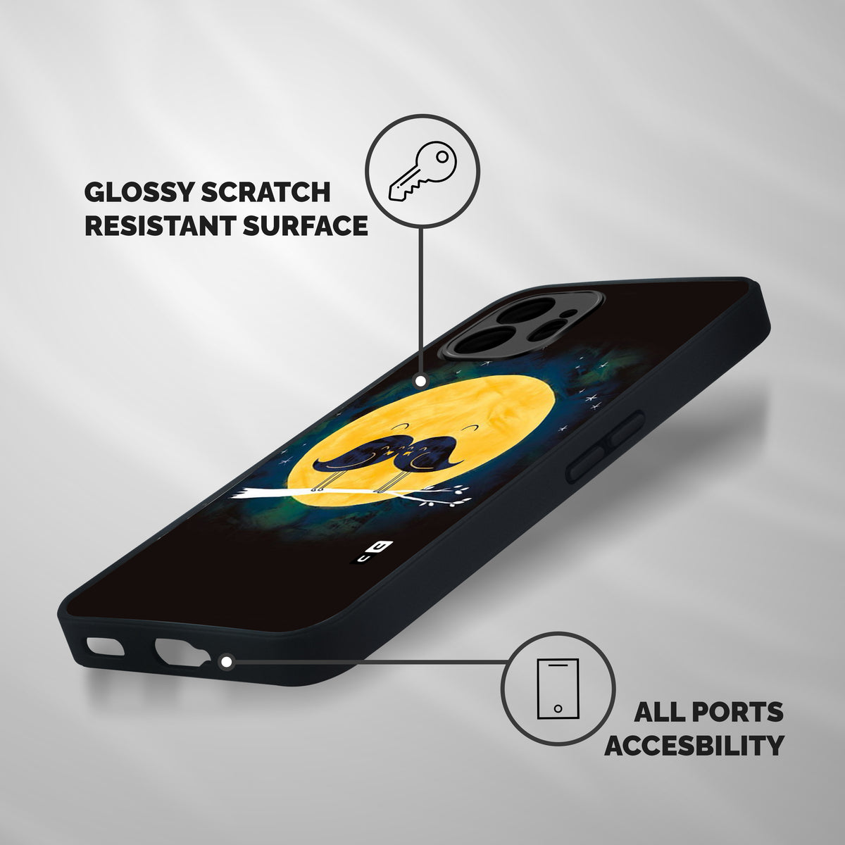 Bird Moustache Shockproof Hybrid Protection (Metal + TPU) Back Case Cover
