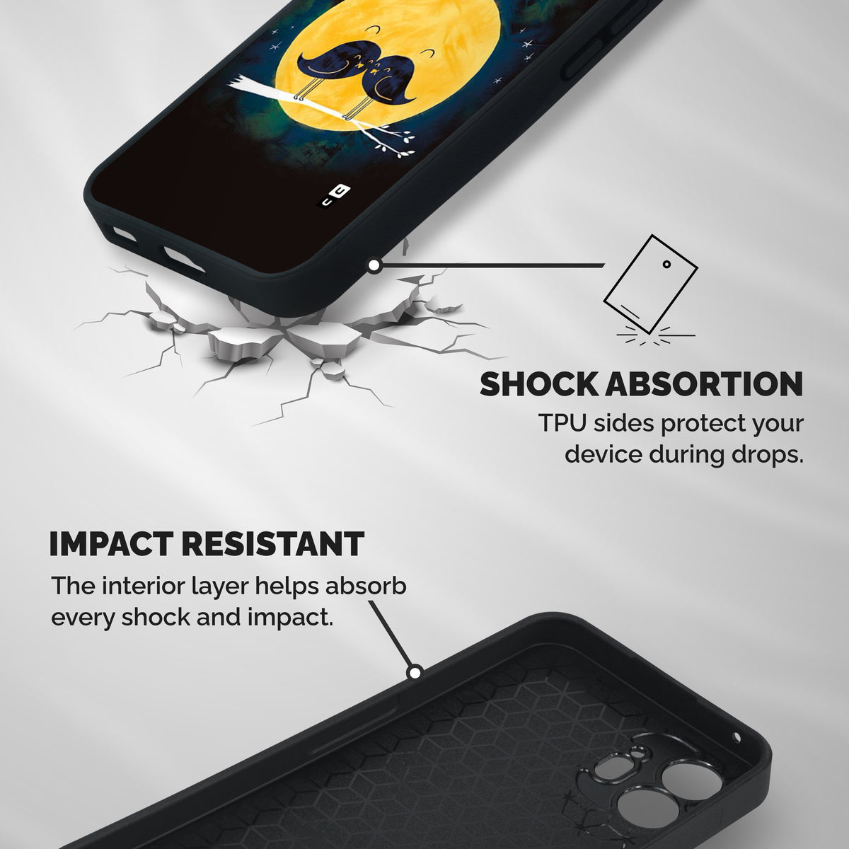 Bird Moustache Shockproof Hybrid Protection (Metal + TPU) Back Case Cover