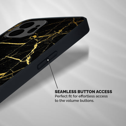 Black And Gold Design Shockproof Hybrid Protection (Metal + TPU) Back Case Cover
