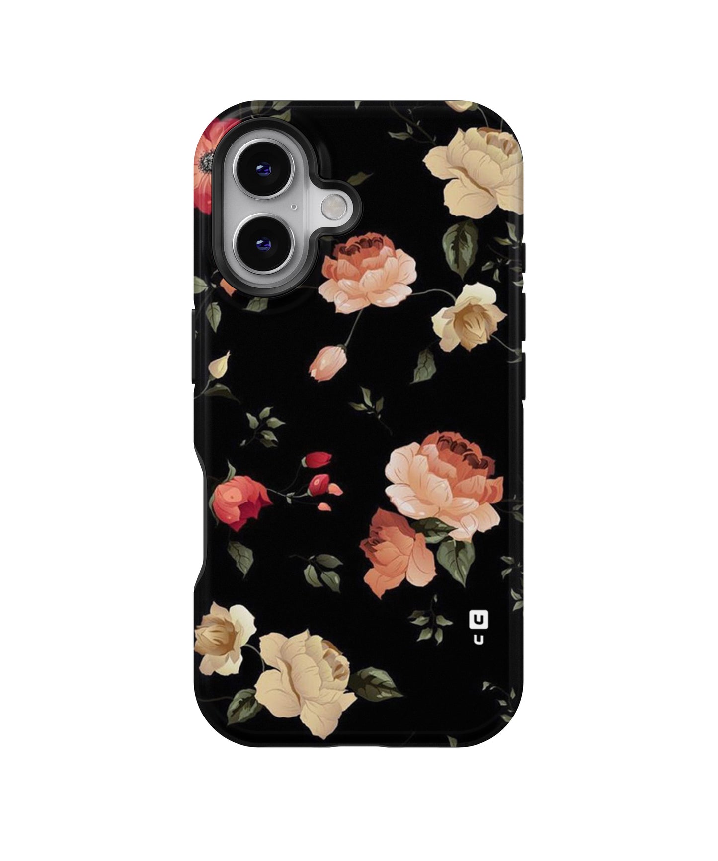 Black Artistic Floral MagSafe Bumper Case