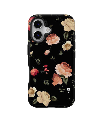 Black Artistic Floral MagSafe Bumper Case