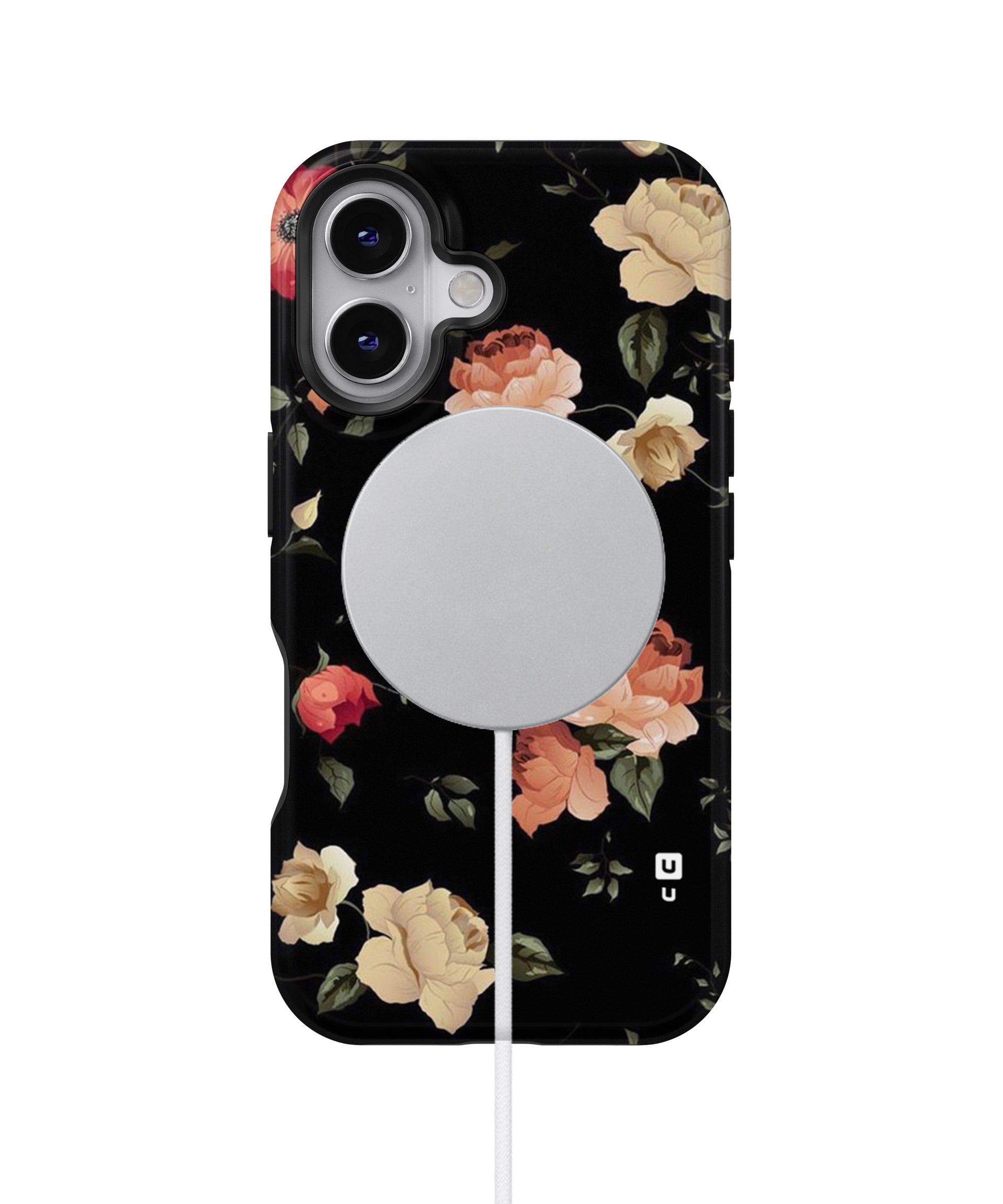 Black Artistic Floral MagSafe Bumper Case