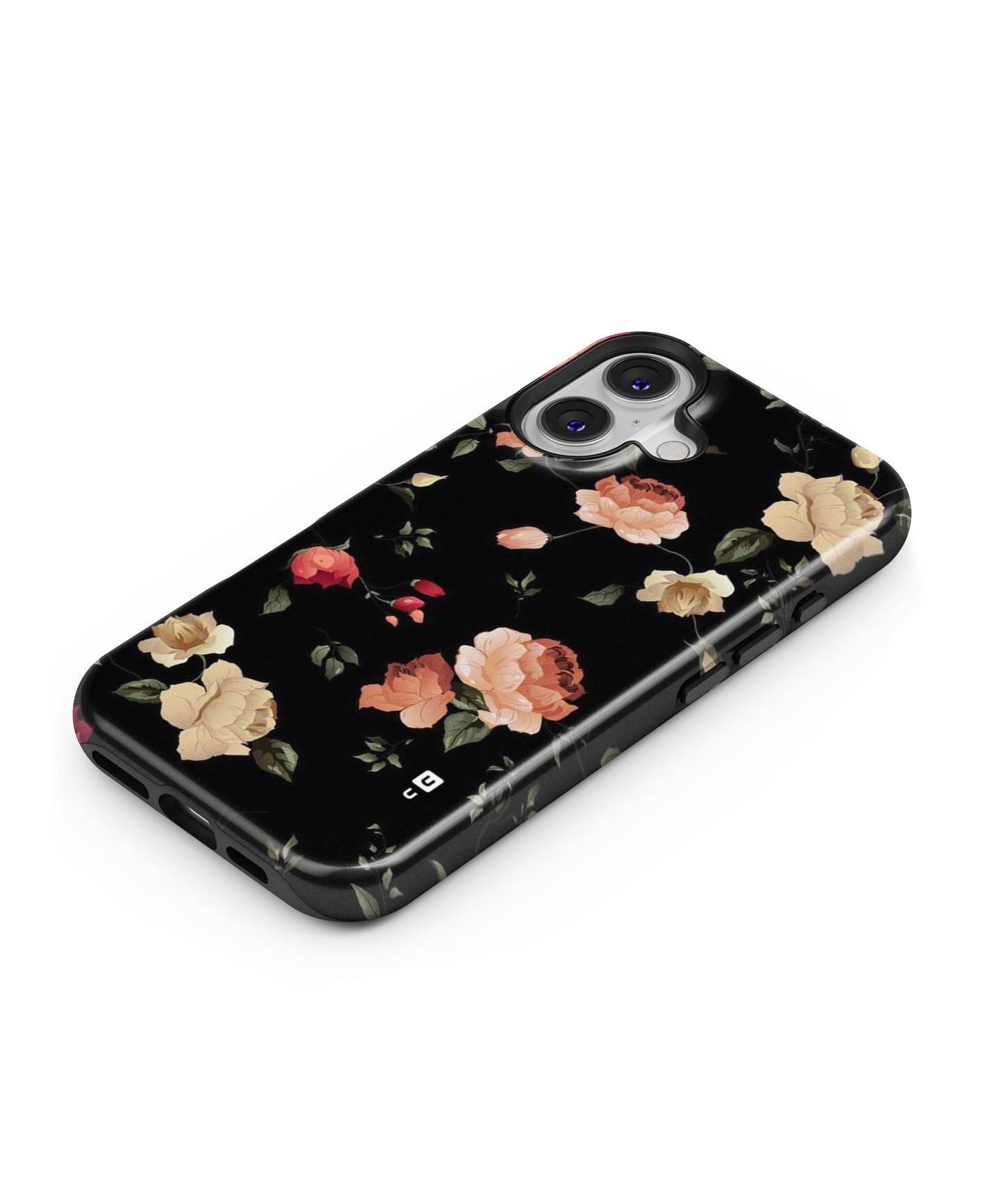 Black Artistic Floral MagSafe Bumper Case