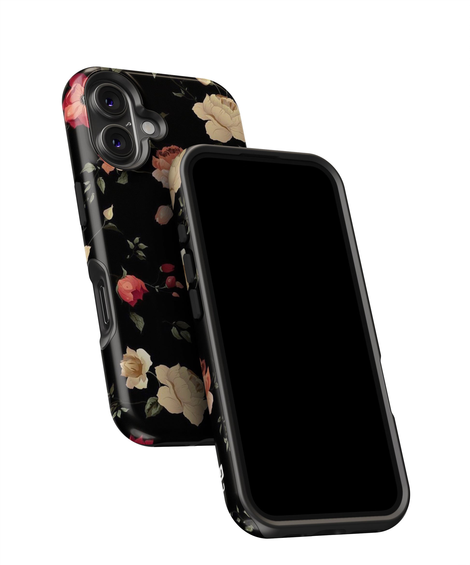 Black Artistic Floral MagSafe Bumper Case