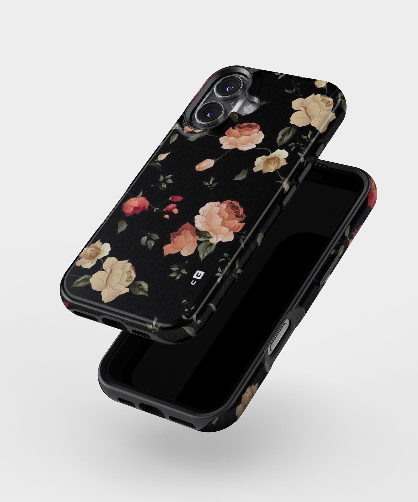 Black Artistic Floral MagSafe Bumper Case
