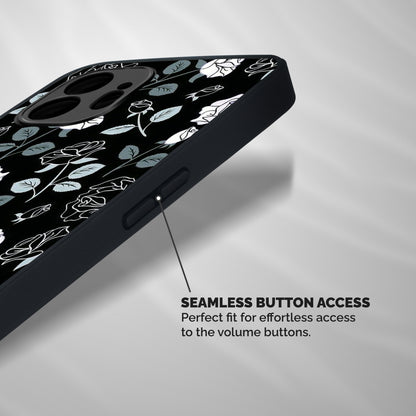 Black Artsy Bloom Shockproof Hybrid Protection (Metal + TPU) Back Case Cover