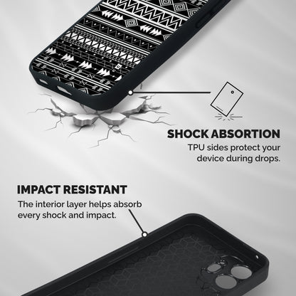 Black Aztec Creativity Shockproof Hybrid Protection (Metal + TPU) Back Case Cover