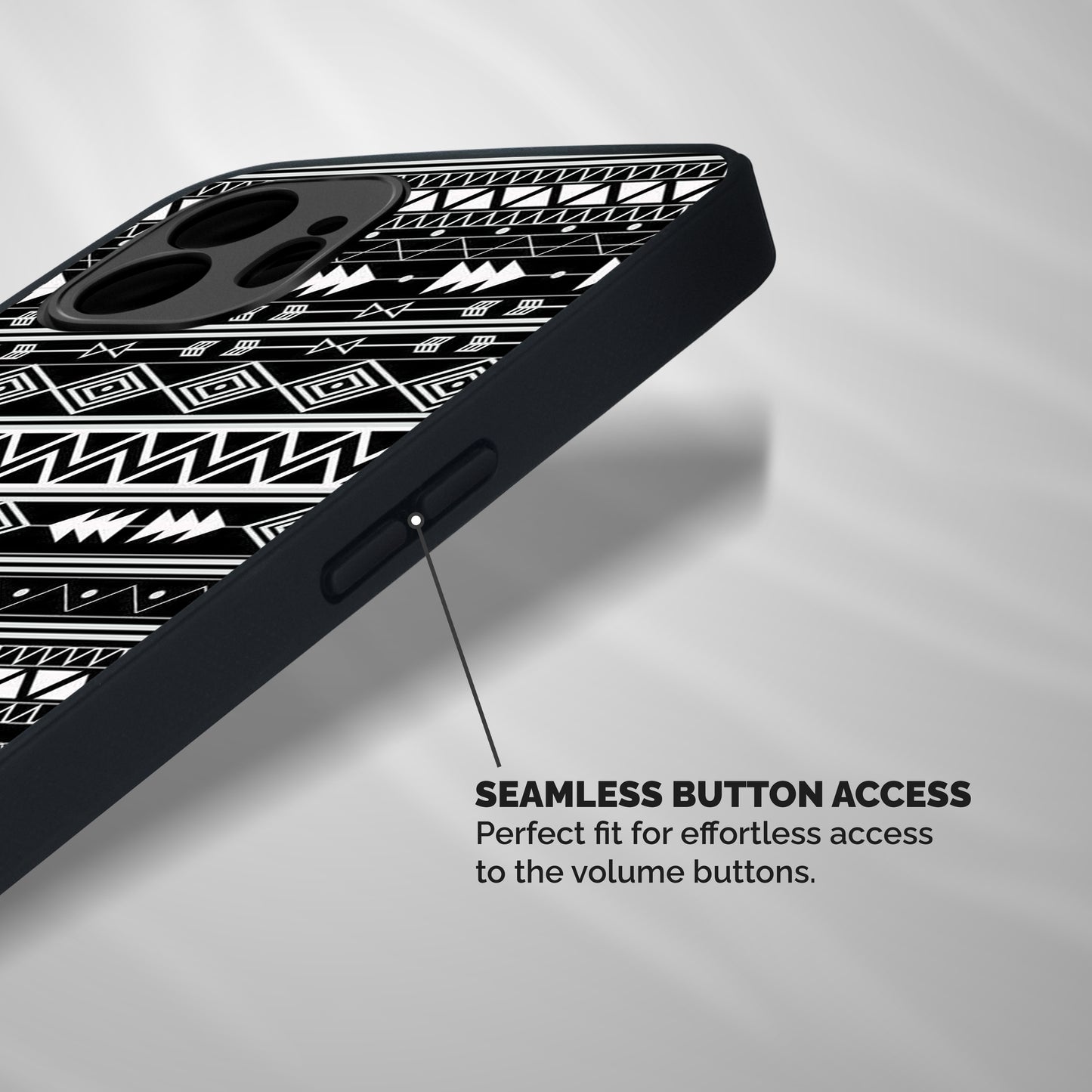 Black Aztec Creativity Shockproof Hybrid Protection (Metal + TPU) Back Case Cover