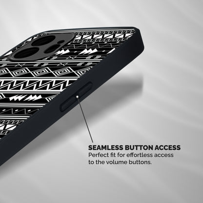 Black Aztec Creativity Shockproof Hybrid Protection (Metal + TPU) Back Case Cover
