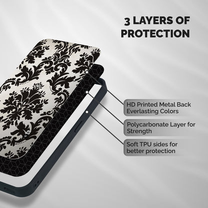 Black Beauty Shockproof Hybrid Protection (Metal + TPU) Back Case Cover