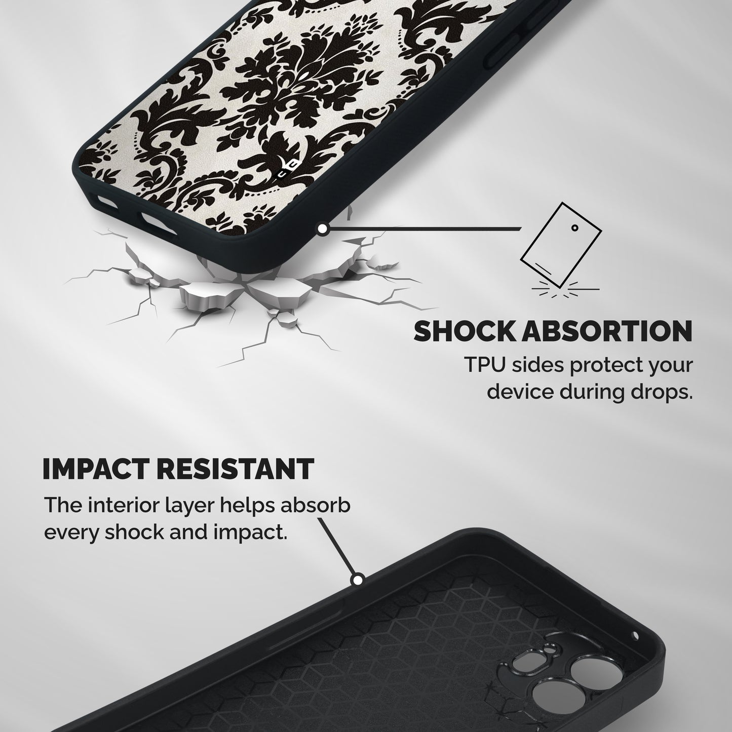 Black Beauty Shockproof Hybrid Protection (Metal + TPU) Back Case Cover