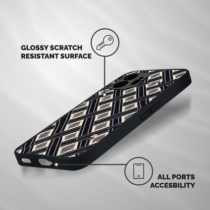 Black Beige Criscros Shockproof Hybrid Protection (Metal + TPU) Back Case Cover
