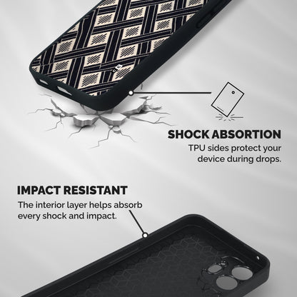 Black Beige Criscros Shockproof Hybrid Protection (Metal + TPU) Back Case Cover