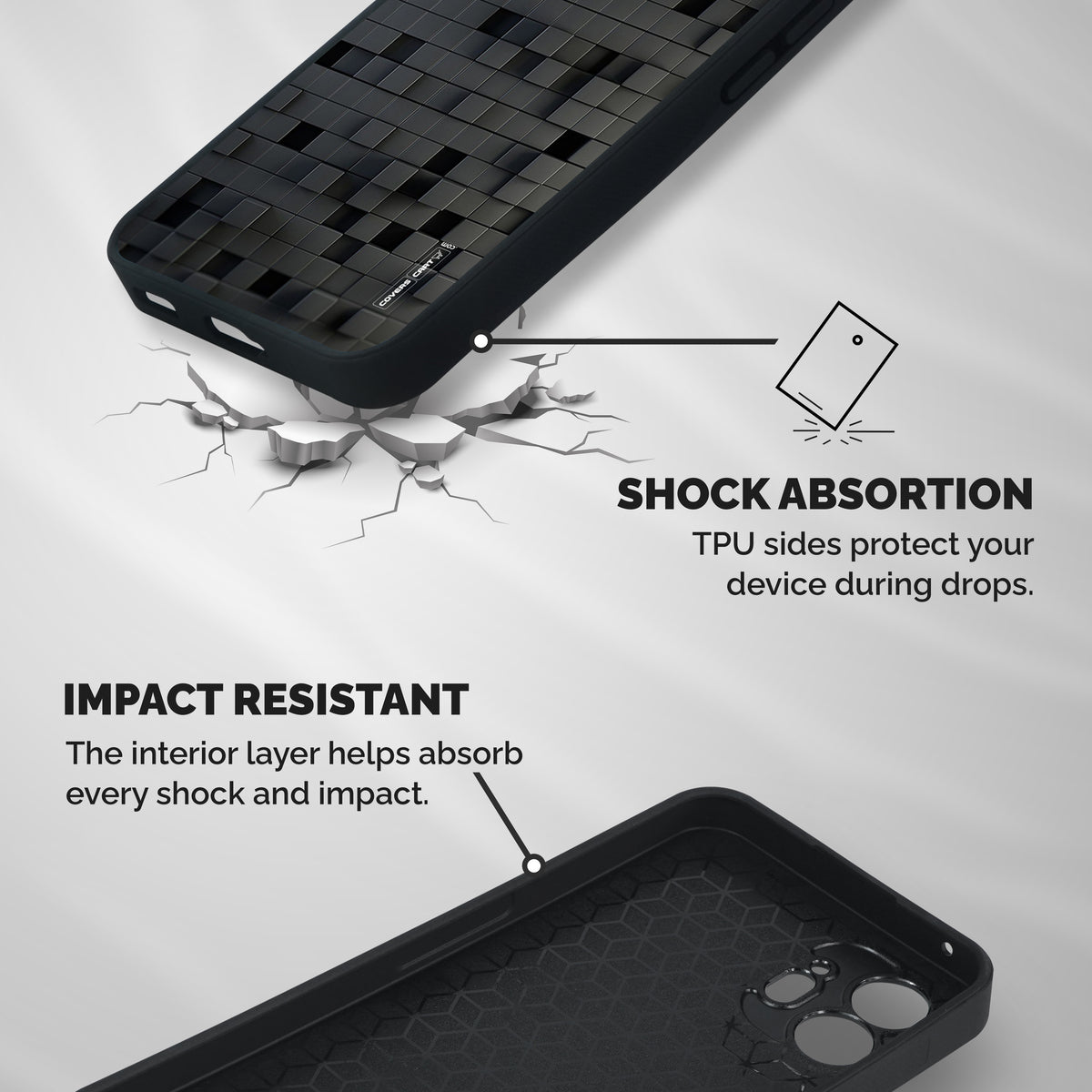 Black Bricks Shockproof Hybrid Protection (Metal + TPU) Back Case Cover
