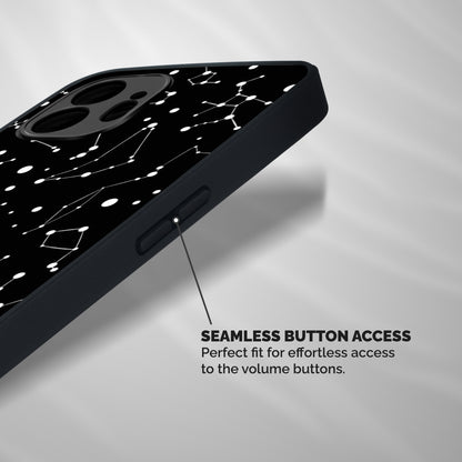 Black Constellation Pattern Shockproof Hybrid Protection (Metal + TPU) Back Case Cover