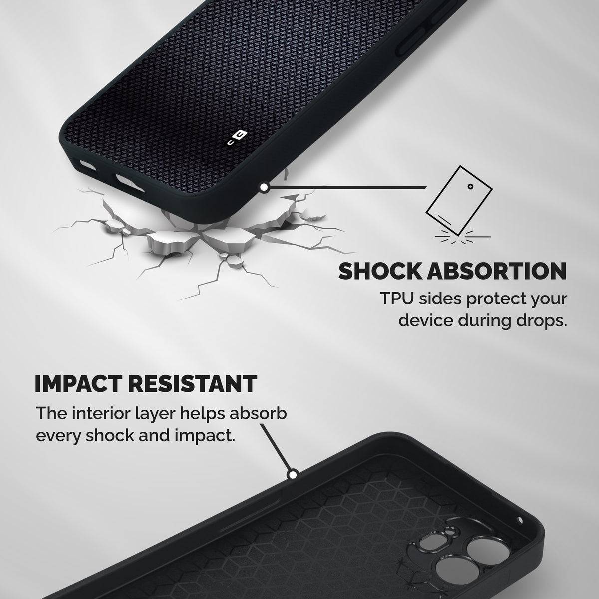 Black Diamond Shockproof Hybrid Protection (Metal + TPU) Back Case Cover