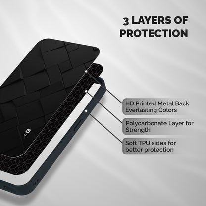 Black Elegant Design Shockproof Hybrid Protection (Metal + TPU) Back Case Cover