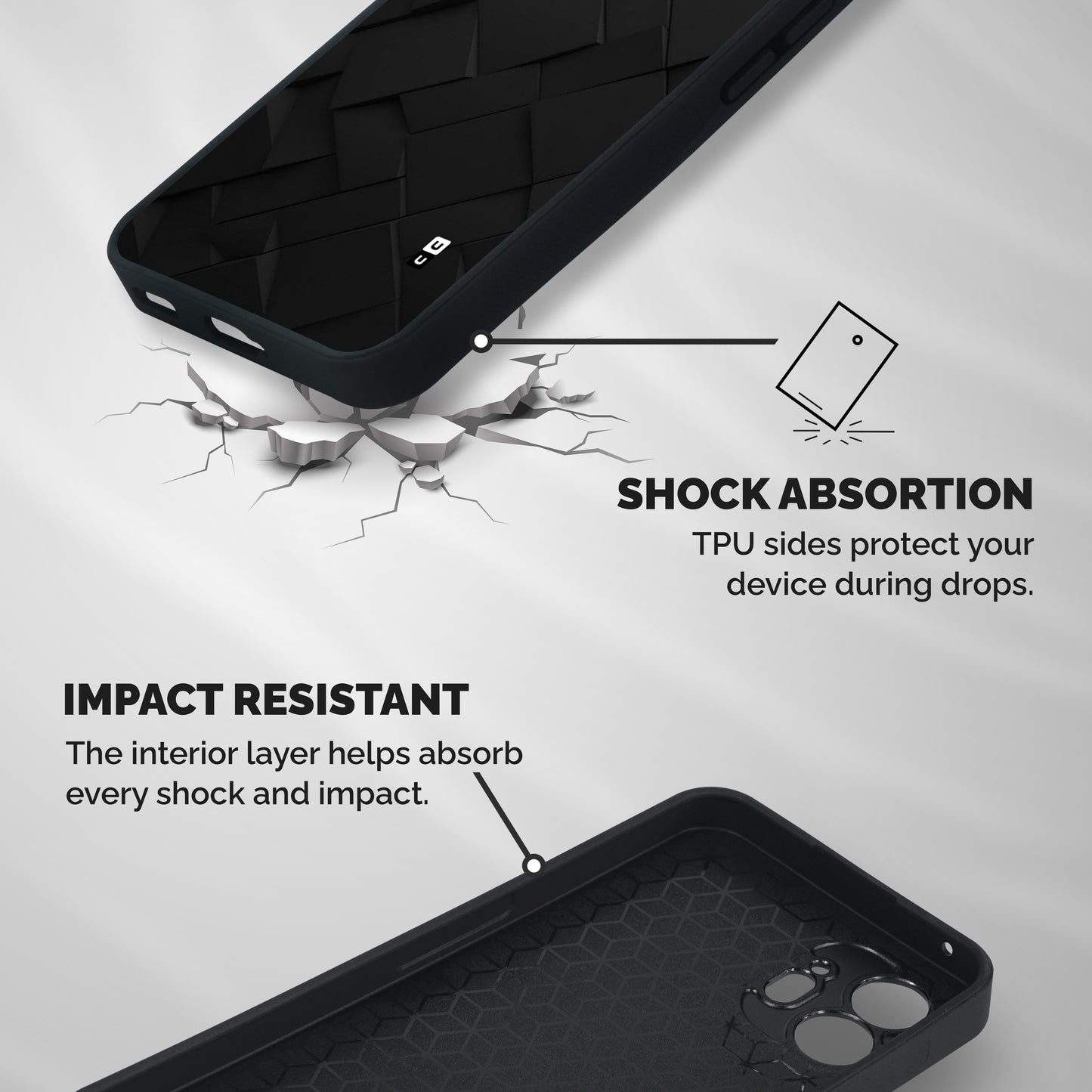 Black Elegant Design Shockproof Hybrid Protection (Metal + TPU) Back Case Cover