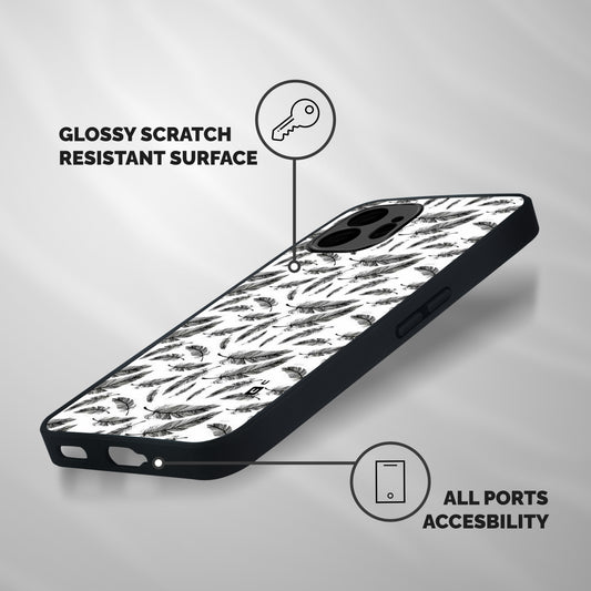 Black Feather Shockproof Hybrid Protection (Metal + TPU) Back Case Cover