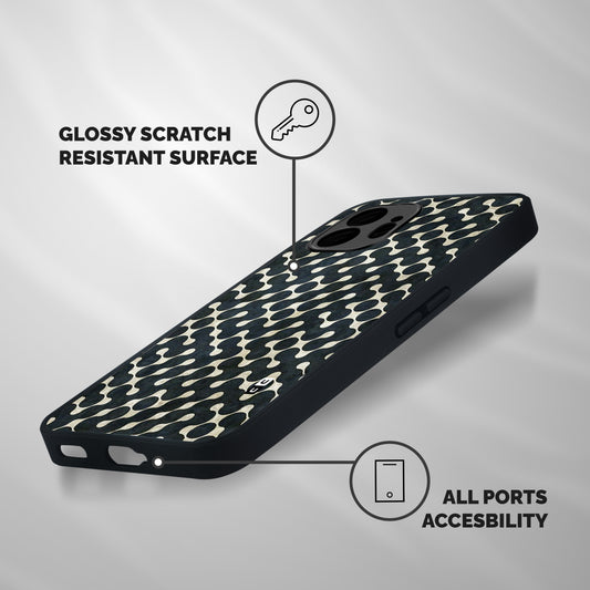 Black Maze Design Shockproof Hybrid Protection (Metal + TPU) Back Case Cover
