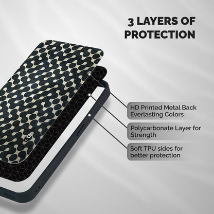 Black Maze Design Shockproof Hybrid Protection (Metal + TPU) Back Case Cover