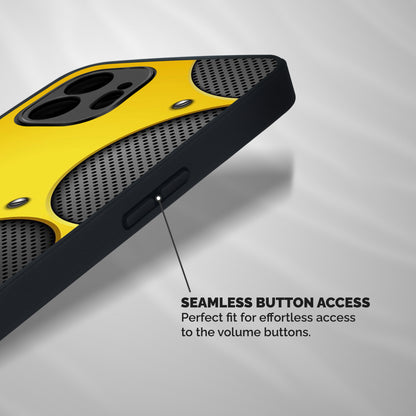 Black Net Yellow Shockproof Hybrid Protection (Metal + TPU) Back Case Cover