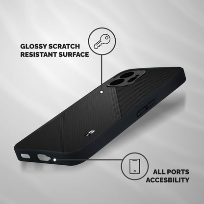 Black Polka Stripe Shockproof Hybrid Protection (Metal + TPU) Back Case Cover