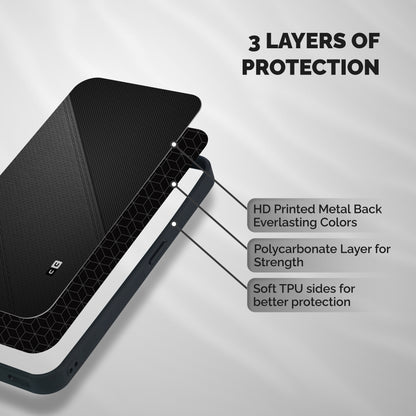 Black Polka Stripe Shockproof Hybrid Protection (Metal + TPU) Back Case Cover