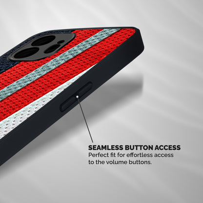 Black Red Grey Stripes Shockproof Hybrid Protection (Metal + TPU) Back Case Cover