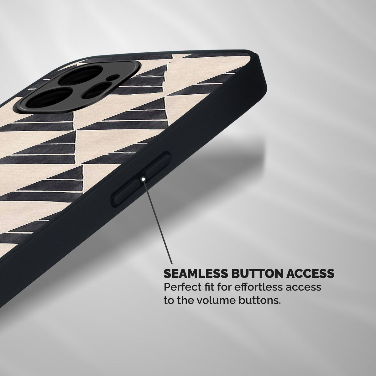 Black Slant Triangles Shockproof Hybrid Protection (Metal + TPU) Back Case Cover
