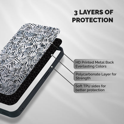Black Tiny Uneven Shockproof Hybrid Protection (Metal + TPU) Back Case Cover
