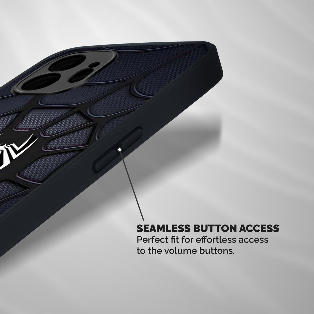 Black Web Shockproof Hybrid Protection (Metal + TPU) Back Case Cover