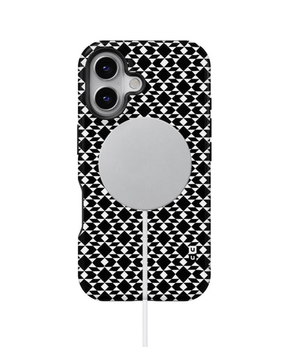 Black White Diamond Abstract MagSafe Bumper Case