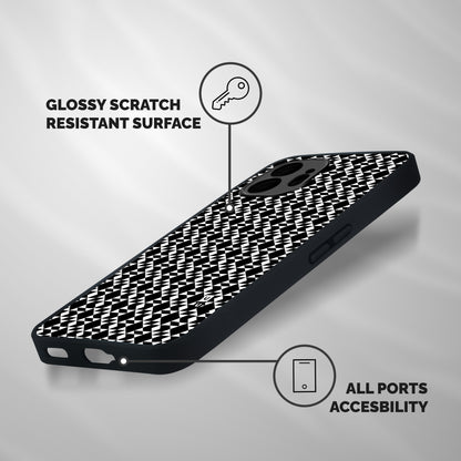 Black White Diamond Abstract Shockproof Hybrid Protection (Metal + TPU) Back Case Cover